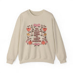 Floral Sweatshirt Gift for Her sweatshirt worn by a model, front view