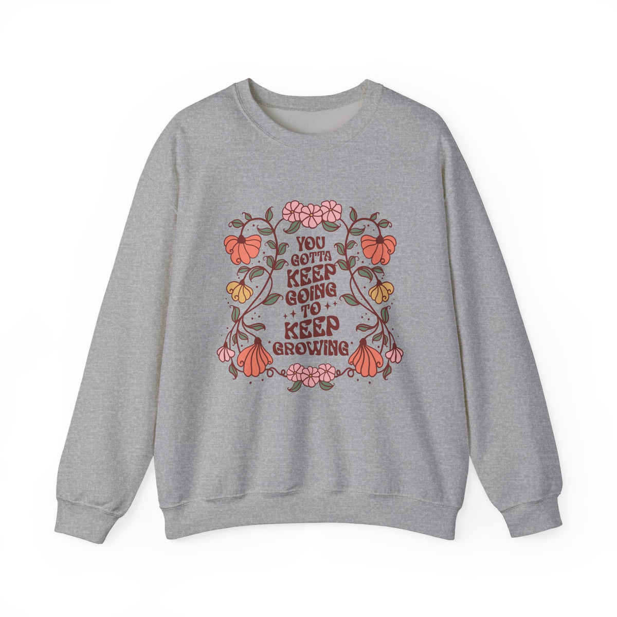 Floral Sweatshirt Gift for Her sweatshirt worn by a model, side view