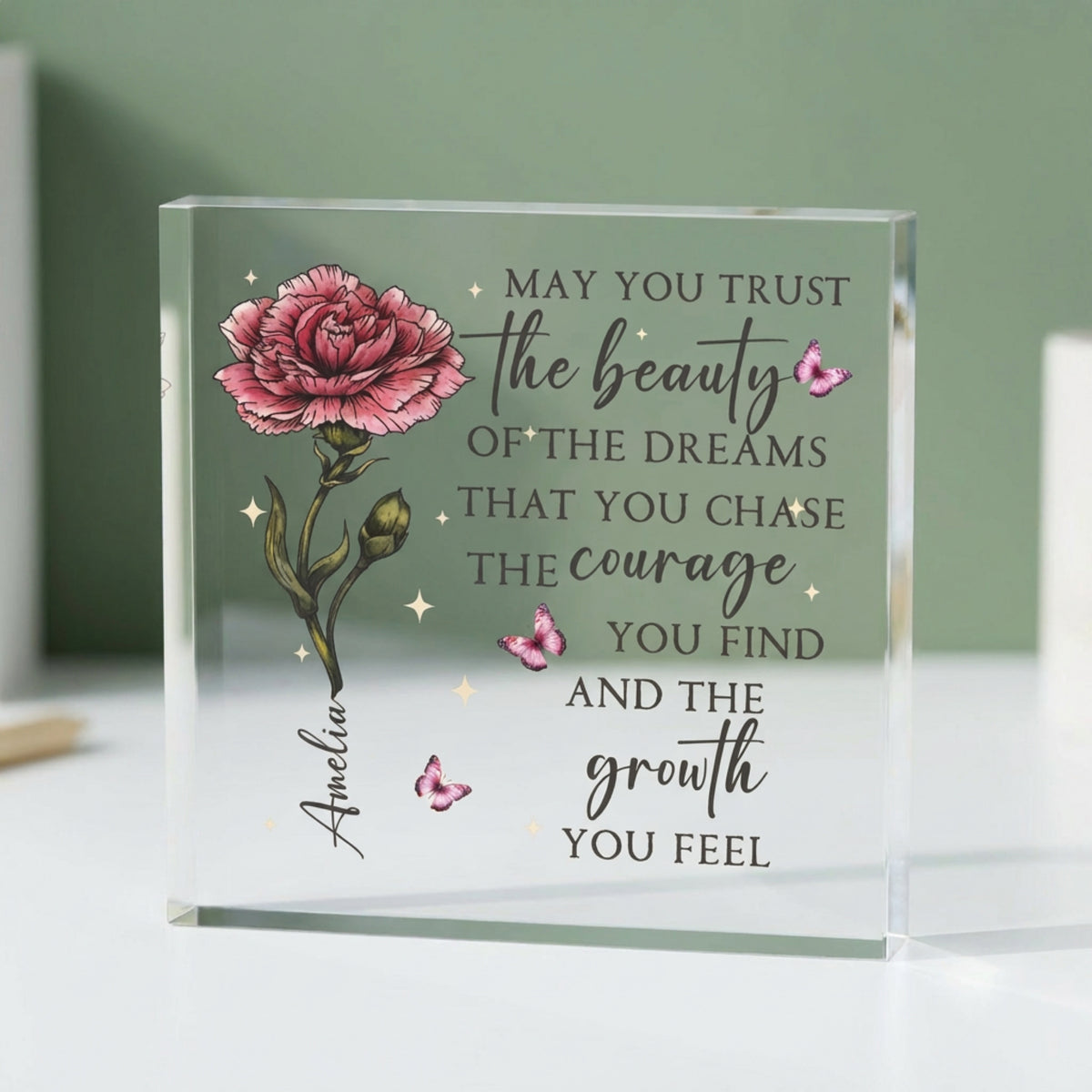 Personalised Acrylic Name plaque in a lifestyle setting