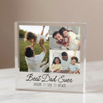 Personalised Acrylic Photo Plaque for Dad plaque in close-up detail