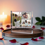 Personalised Acrylic Photo Plaque for Dad plaque held in hand