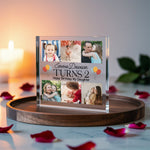 Personalised Acrylic plaque in close-up detail