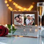 Personalised Acrylic Father's plaque held in hand