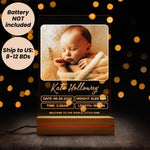 Personalised Baby night light from a side angle