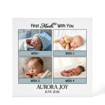Personalised Baby Photo design shown as a 6x6 acrylic block version
