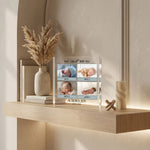 Personalised Baby Photo plaque held in hand
