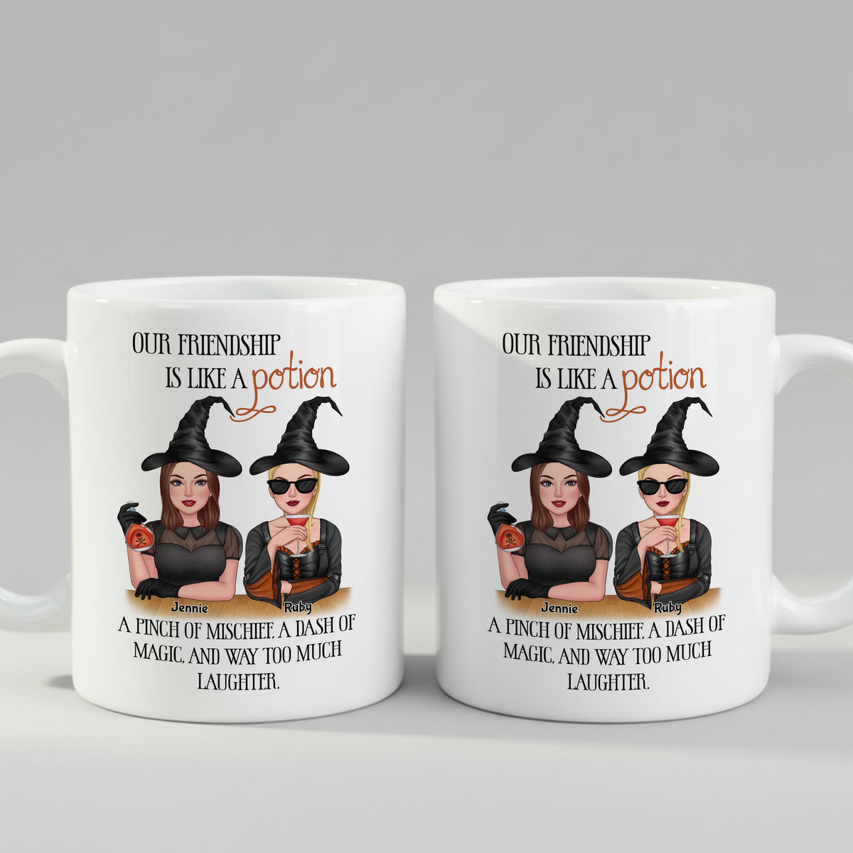 Personalised Best Friend Witch mug in close-up detail