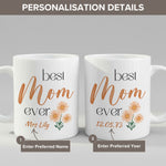 Personalised Best Mom Ever mug in close-up detail