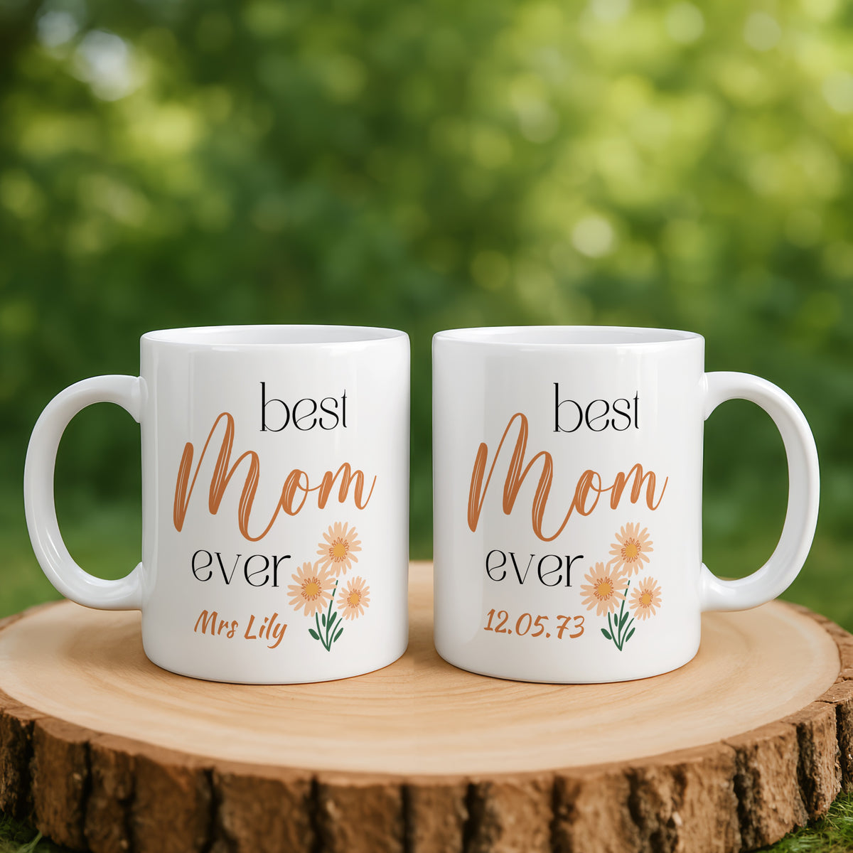 Personalised Best Mom Ever mug in a lifestyle setting