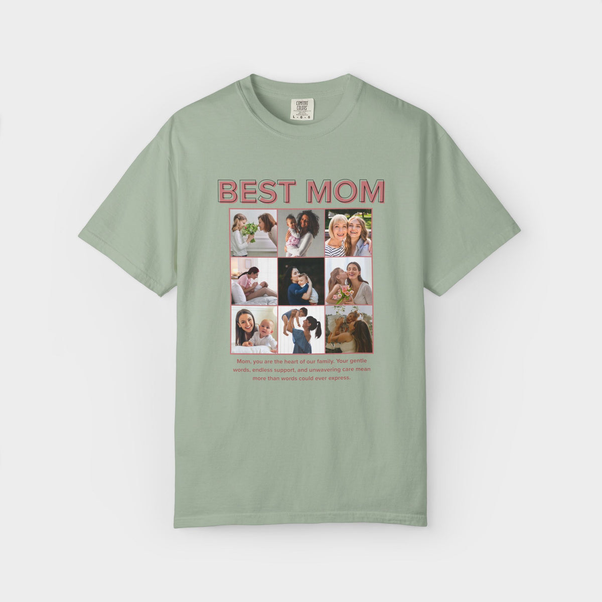 Personalised Best Mom Photo Collage Shirt shirt in a detail shot