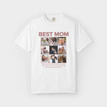 Personalised Best Mom Photo Collage Shirt shirt styled as a flat lay