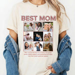 Personalised Best Mom Photo Collage Shirt shirt folded and held