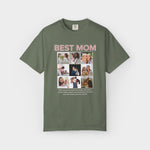 Personalised Best Mom Photo Collage Shirt shirt worn by a model, front view