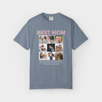 Personalised Best Mom Photo Collage Shirt shirt worn by a model, side view
