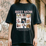 Personalised Best Mom Photo Collage Shirt shirt from a side angle