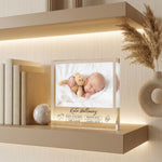 Personalised Birth Stats Acrylic plaque in a lifestyle setting