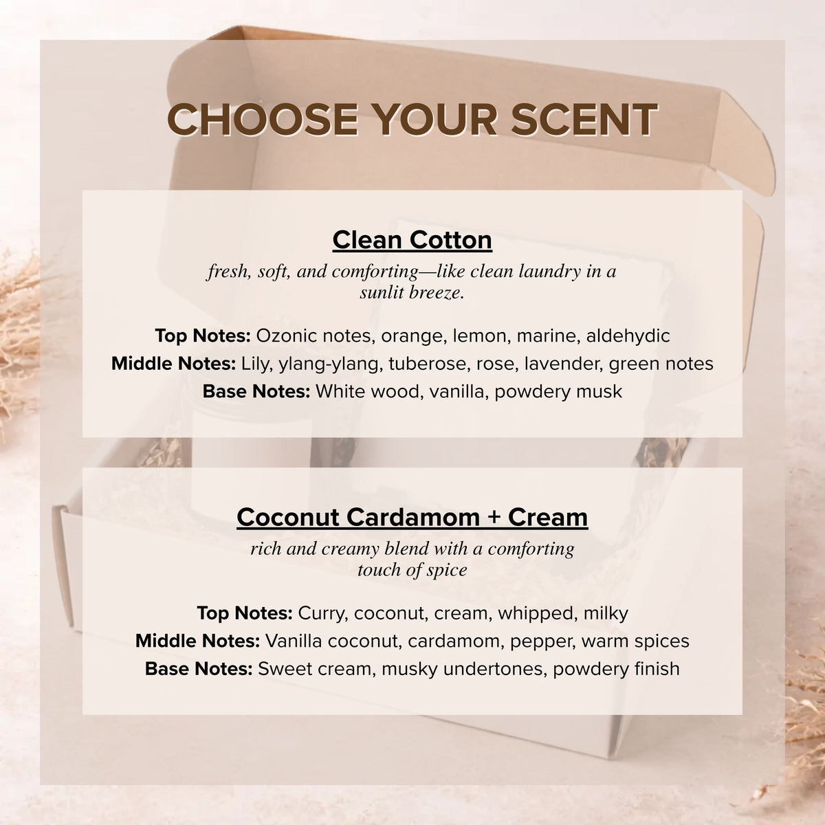 Scent options for the Personalised Birthday Candle & Photo Slate candle (variant 3)