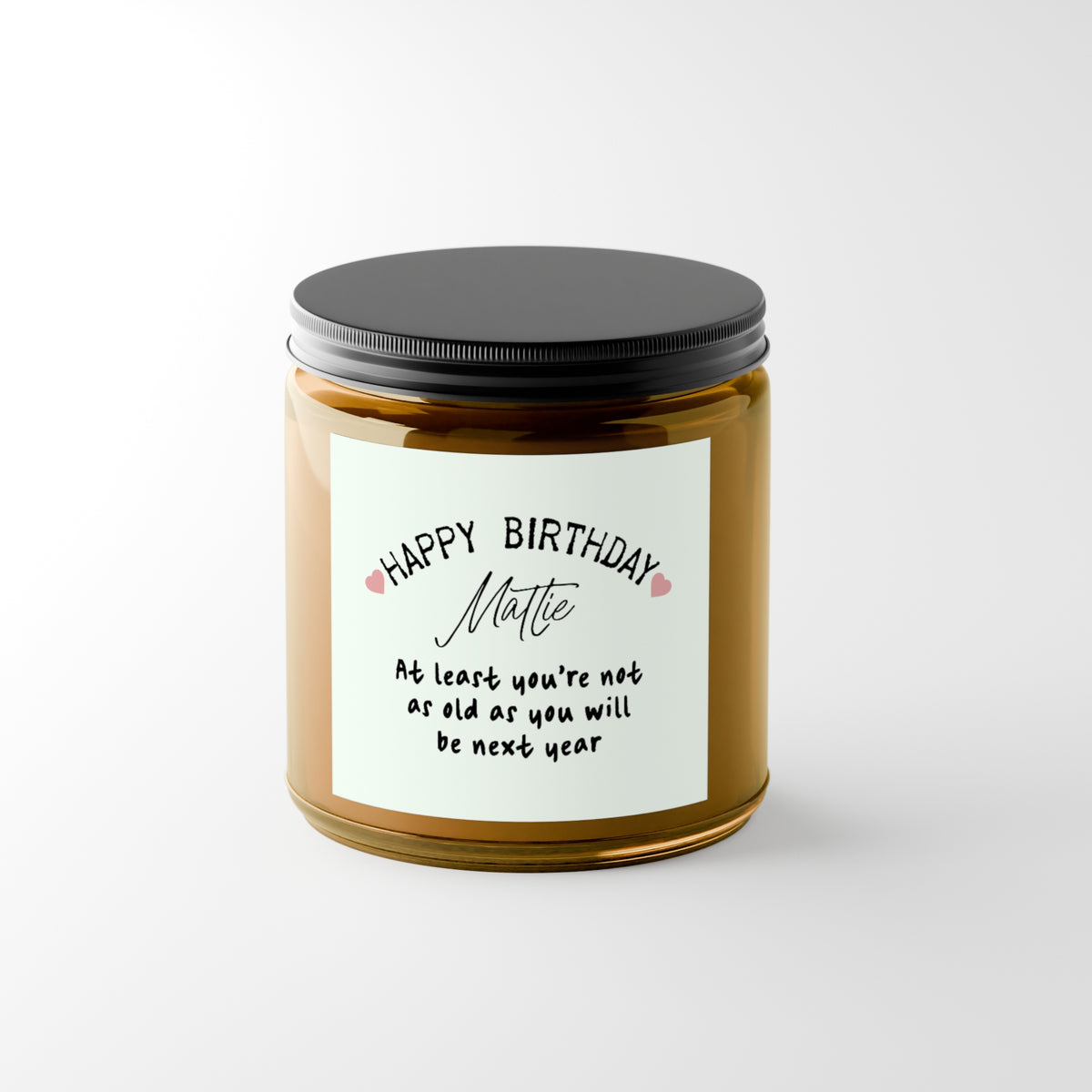 Personalised Birthday Candle & Photo Slate gift set from a side angle