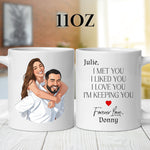 Personalised Cartoon Couple mug, 11oz size