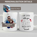 Personalised Cartoon Couple Couple mug in close-up detail
