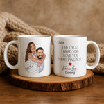 Personalised Cartoon Couple mug held in hand