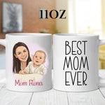Personalised Cartoon Mom mug in close-up detail