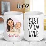 Personalised Cartoon Mom mug held in hand
