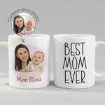 Personalised Cartoon Mom mug, front view on white background