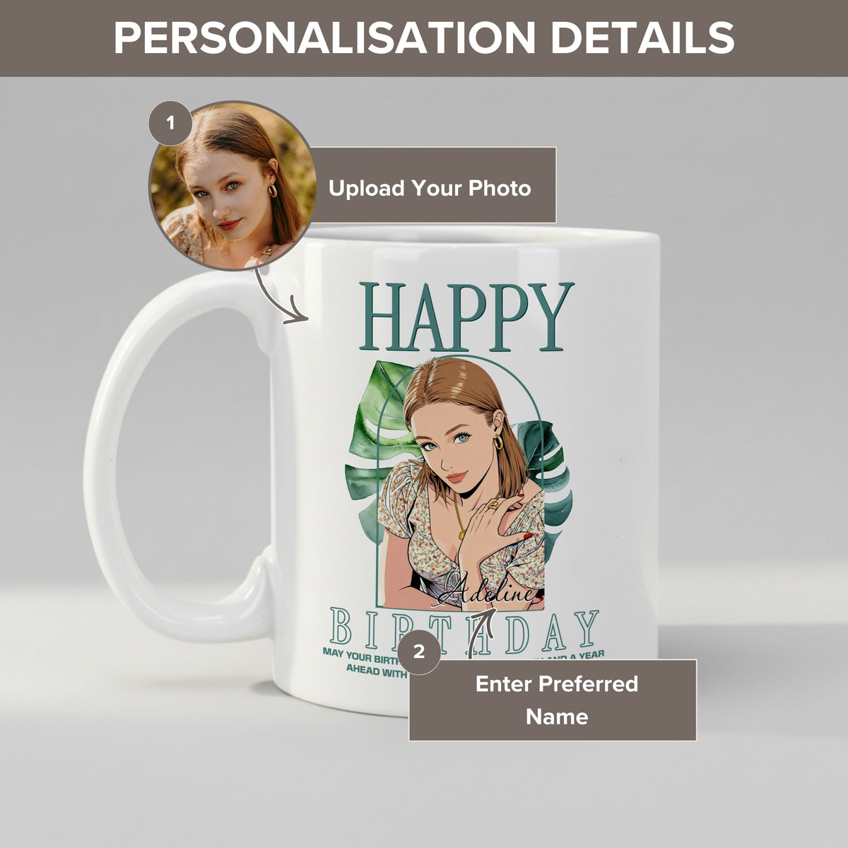 Personalised Cartoon Photo mug held in hand