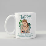 Personalised Cartoon Photo mug from a side angle