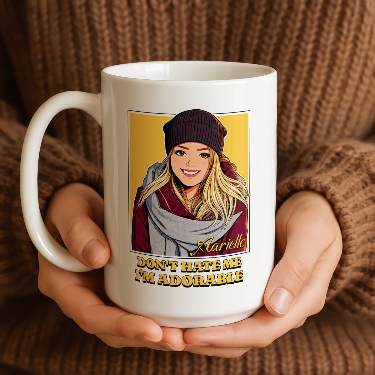 Personalised Cartoon Photo Funny mug in gift-ready packaging