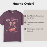Design confirmation preview for the Personalised Comfort Colors Mom Shirt shirt print