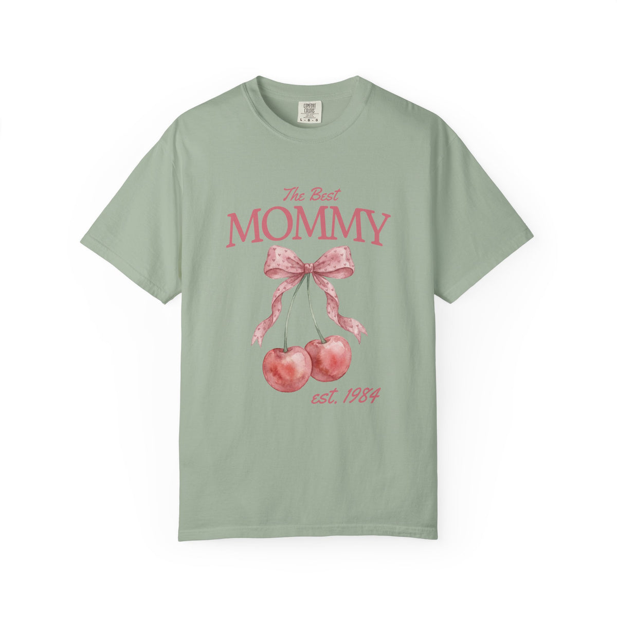 Personalised Comfort Colors Mom Shirt shirt in a detail shot