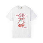 Personalised Comfort Colors Mom Shirt shirt styled as a flat lay