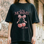 Personalised Comfort Colors Mom Shirt shirt folded and held