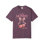 Personalised Comfort Colors Mom Shirt shirt worn in a lifestyle setting