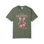 Personalised Comfort Colors Mom Shirt shirt worn by a model, front view