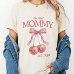 Personalised Comfort Colors Mom Shirt shirt from a side angle