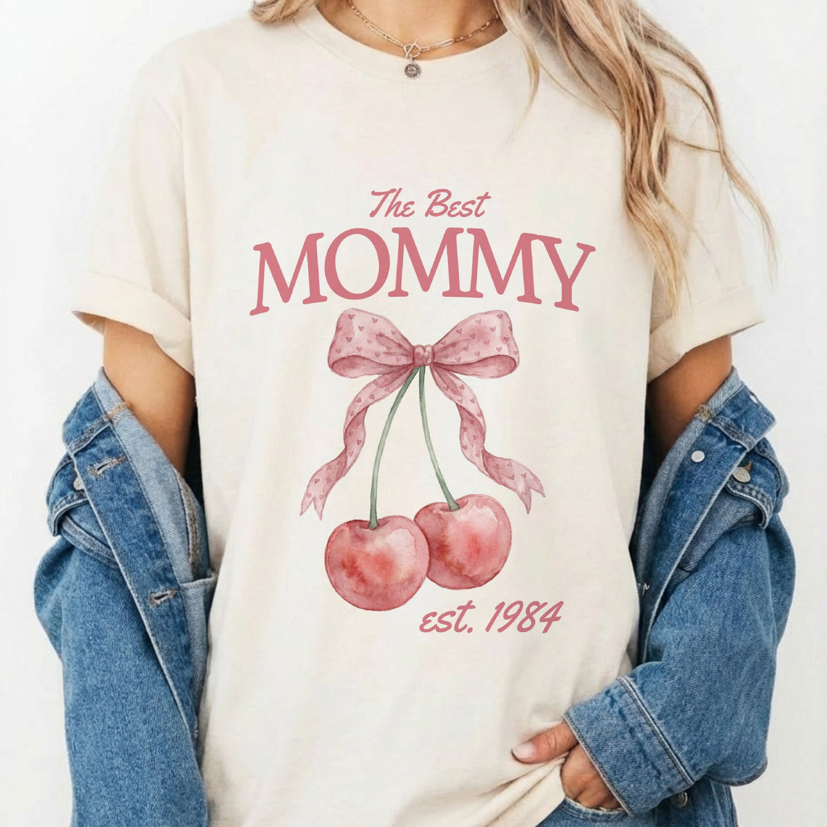 Personalised Comfort Colors Mom Shirt shirt from a side angle