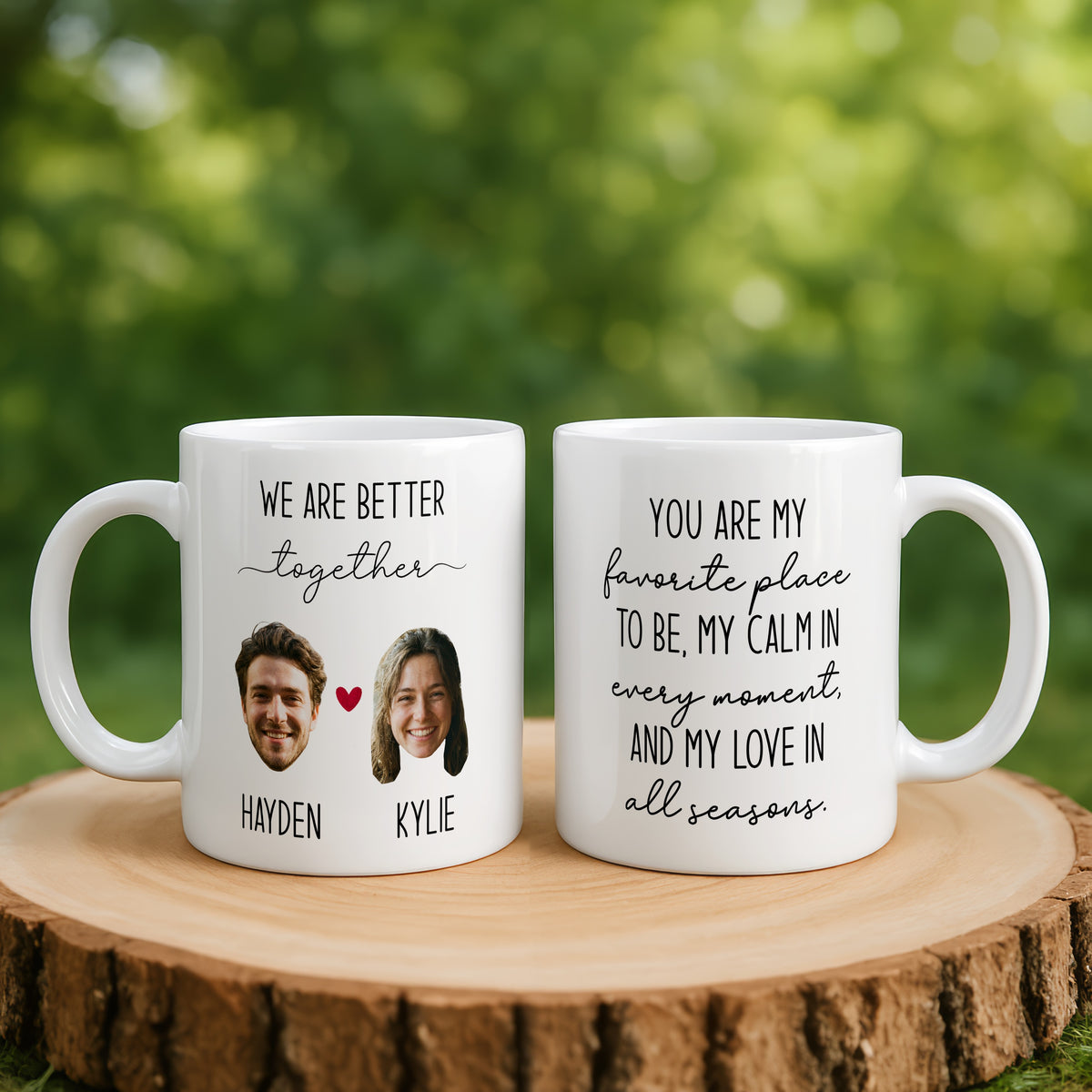Personalised Couple mug from a side angle