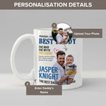 Personalisation guide for the Personalised Dad mug — name, photo and text fields