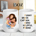 Personalised Dad FATHER Acrostic Cartoon mug in gift-ready packaging
