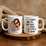 Personalised Dad FATHER Acrostic Cartoon mug in a lifestyle setting