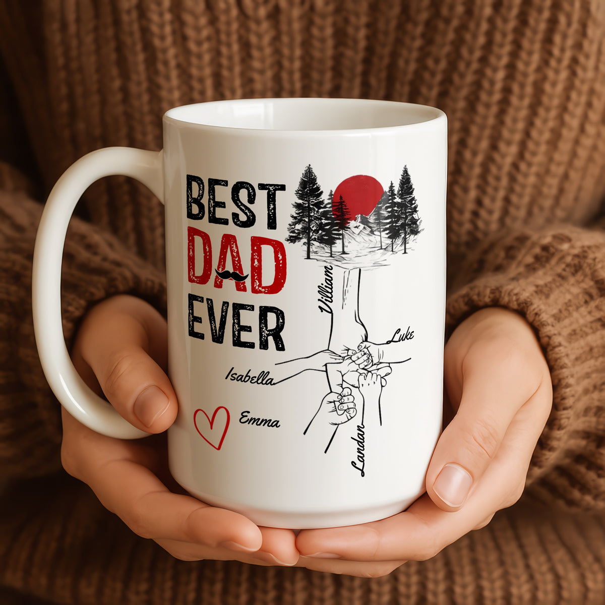 Personalised Dad Father's mug in close-up detail