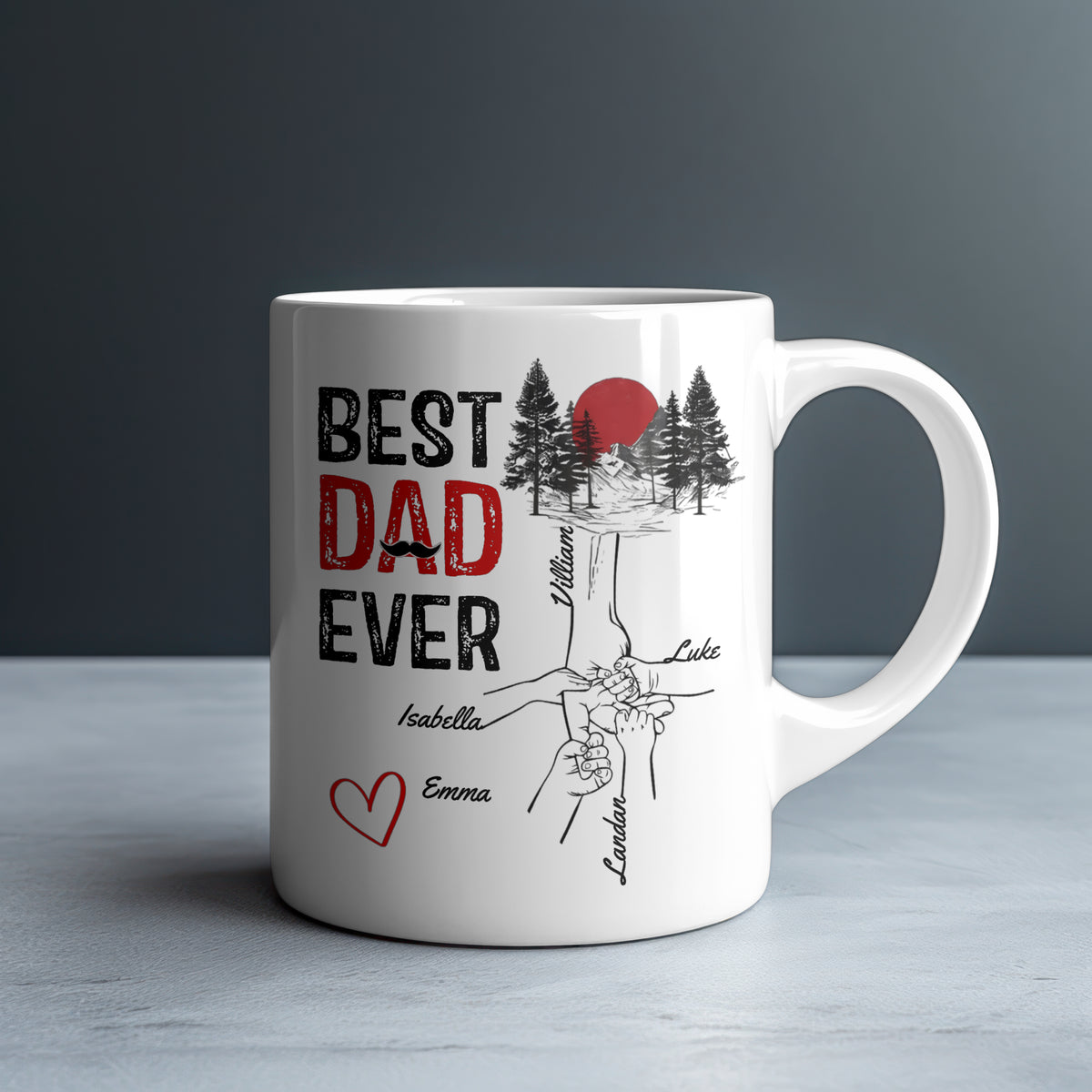 Personalised Dad Father's mug held in hand