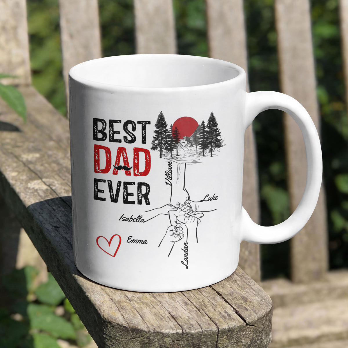 Personalised Dad Father's mug, front view on white background (variant 2)