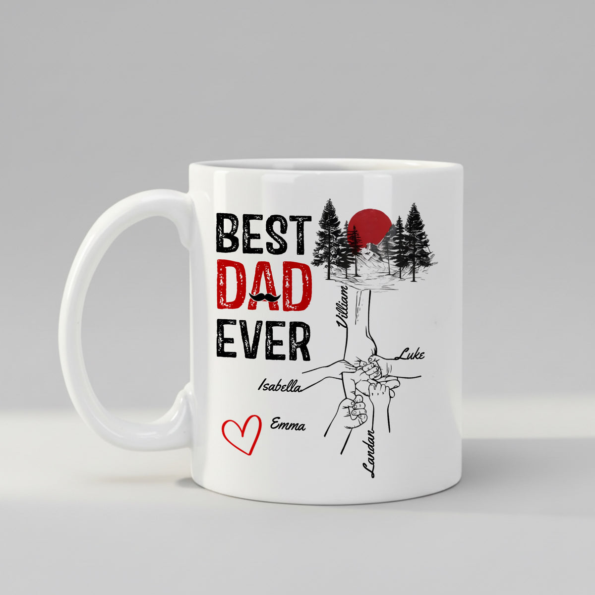 Personalised Dad Father's mug, front view on white background