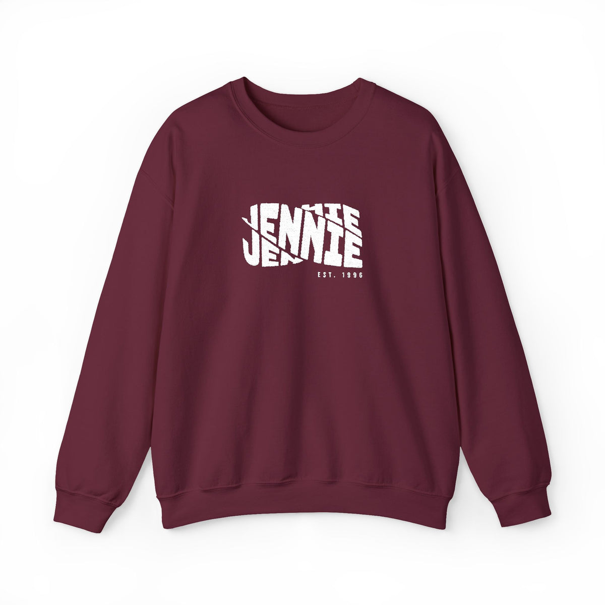 Personalised Embroidered sweatshirt worn in a lifestyle setting