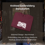 Personalised Embroidered sweatshirt shown as a full product preview