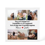 Personalised Engagement Acrylic Plaque, Photo Collage Gift design shown as a 6x6 acrylic block version